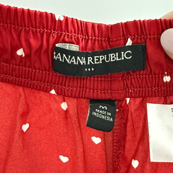Red Pajama Pants with White Heart Print - Picture 5 of 5